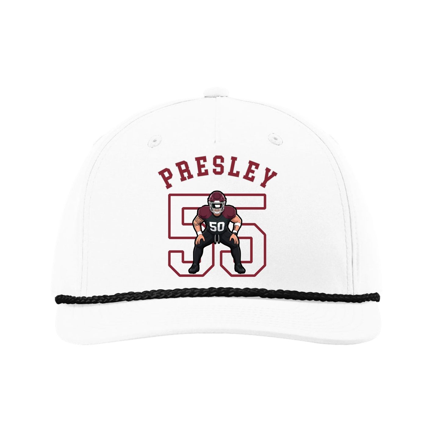 Five-Panel Classic Rope Cap — Shirsey Arch in White