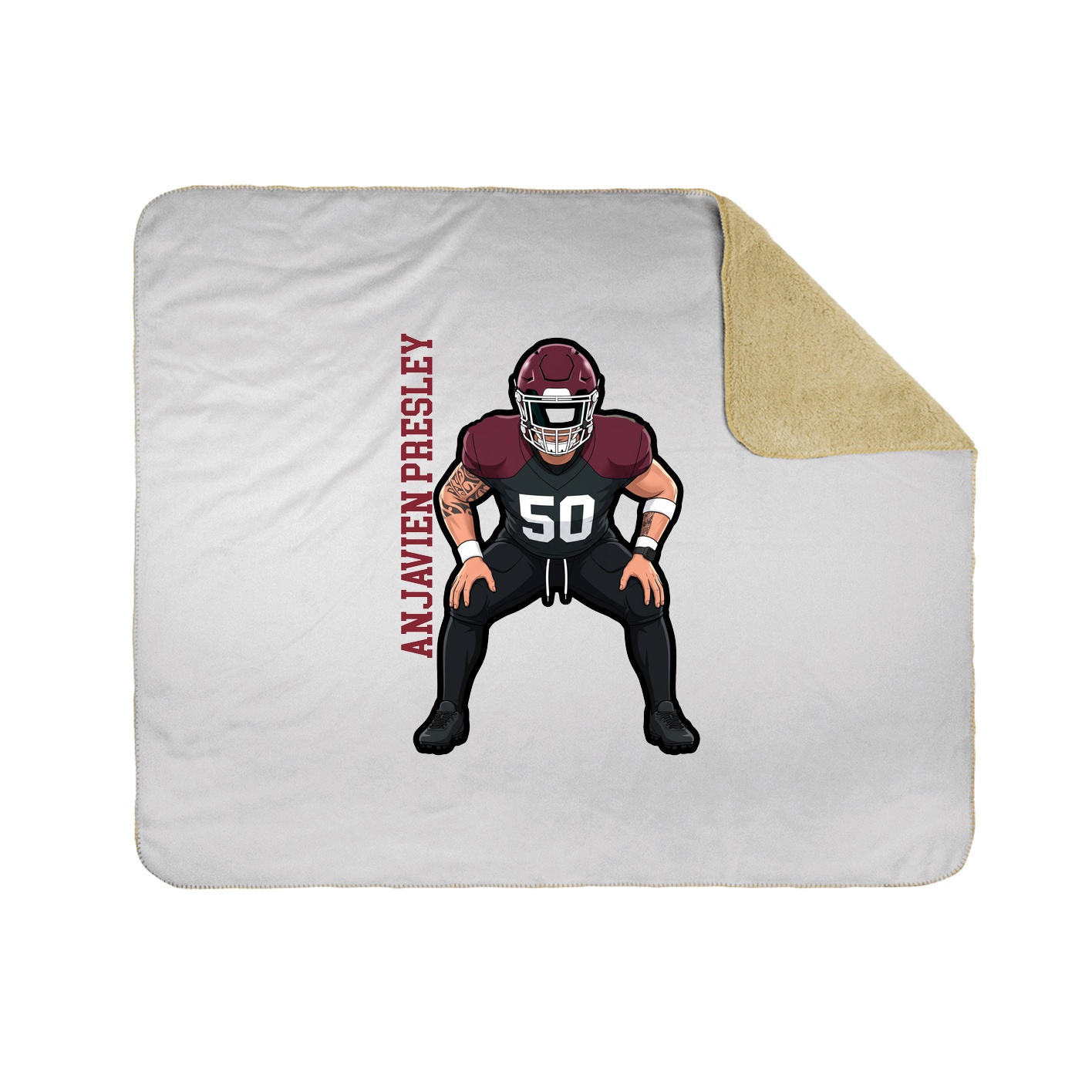 Throw Blanket — Name Vertical in White