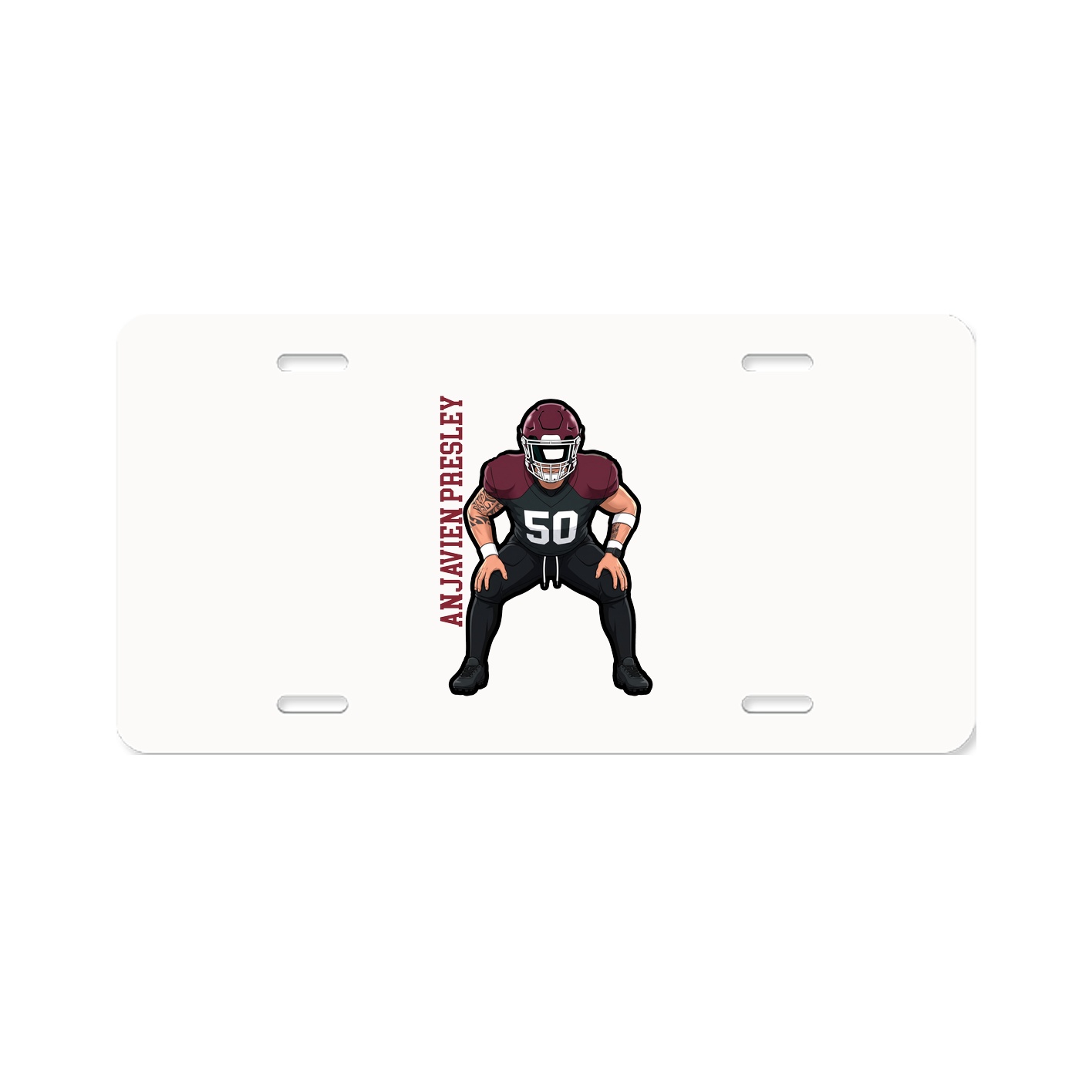License Plate — Name Vertical in Classic