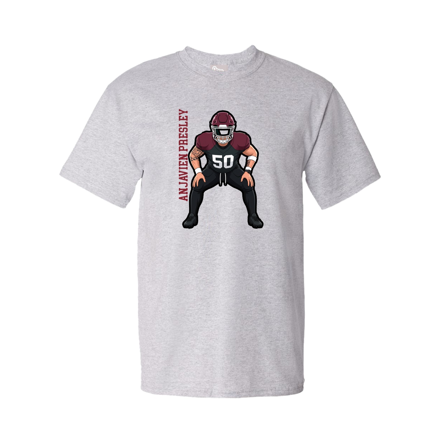 Tee — Name Vertical in Grey