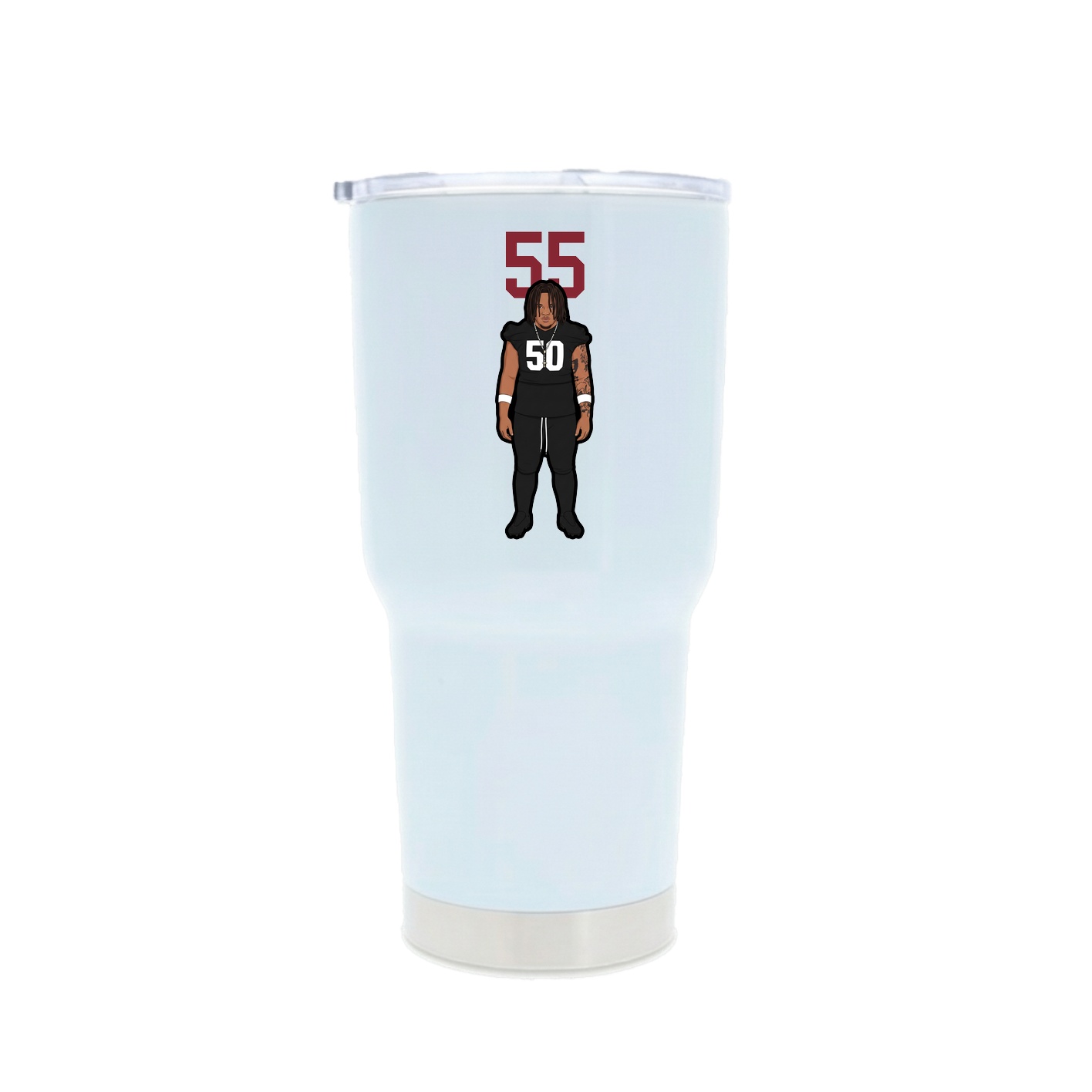 30oz Stainless Steel Tumbler — Number Top in White