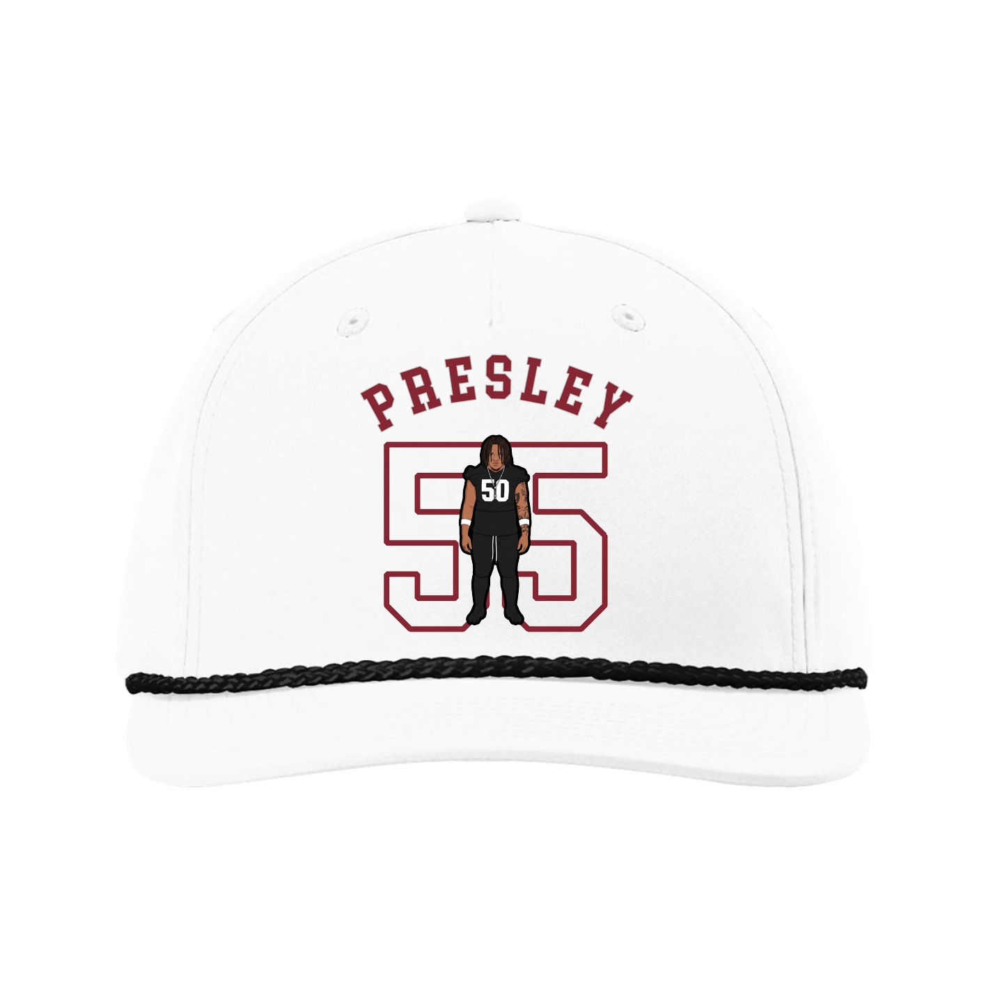 Five-Panel Classic Rope Cap — Shirsey Arch in White