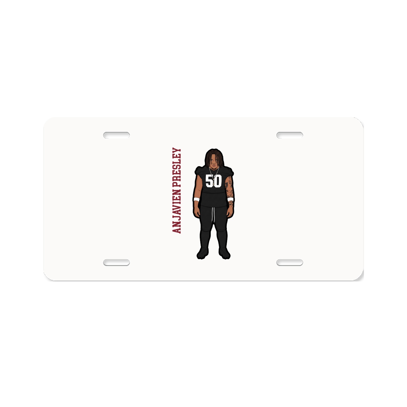 License Plate — Name Vertical in Classic