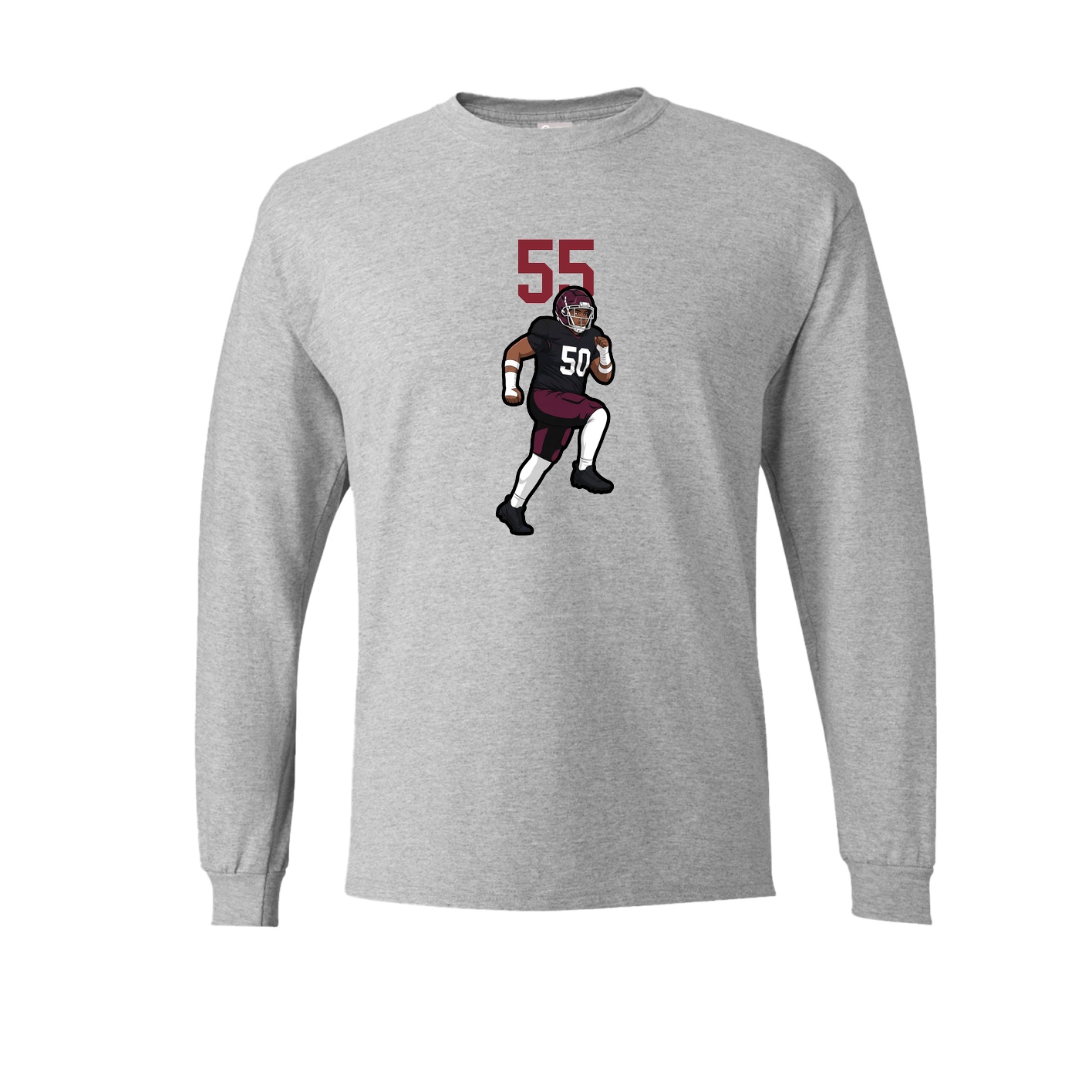 Long Sleeve Tee — Number Top in Grey