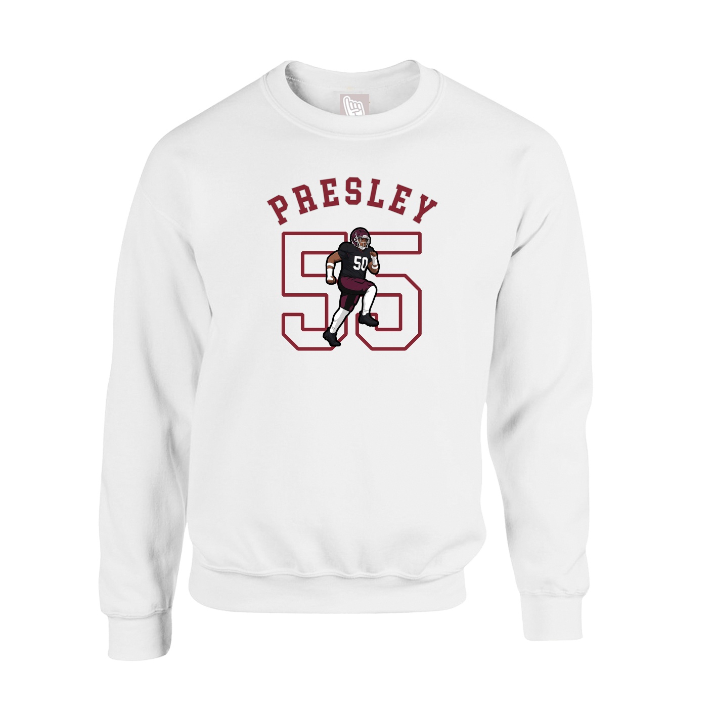 Fleece Crew — Shirsey Arch in White