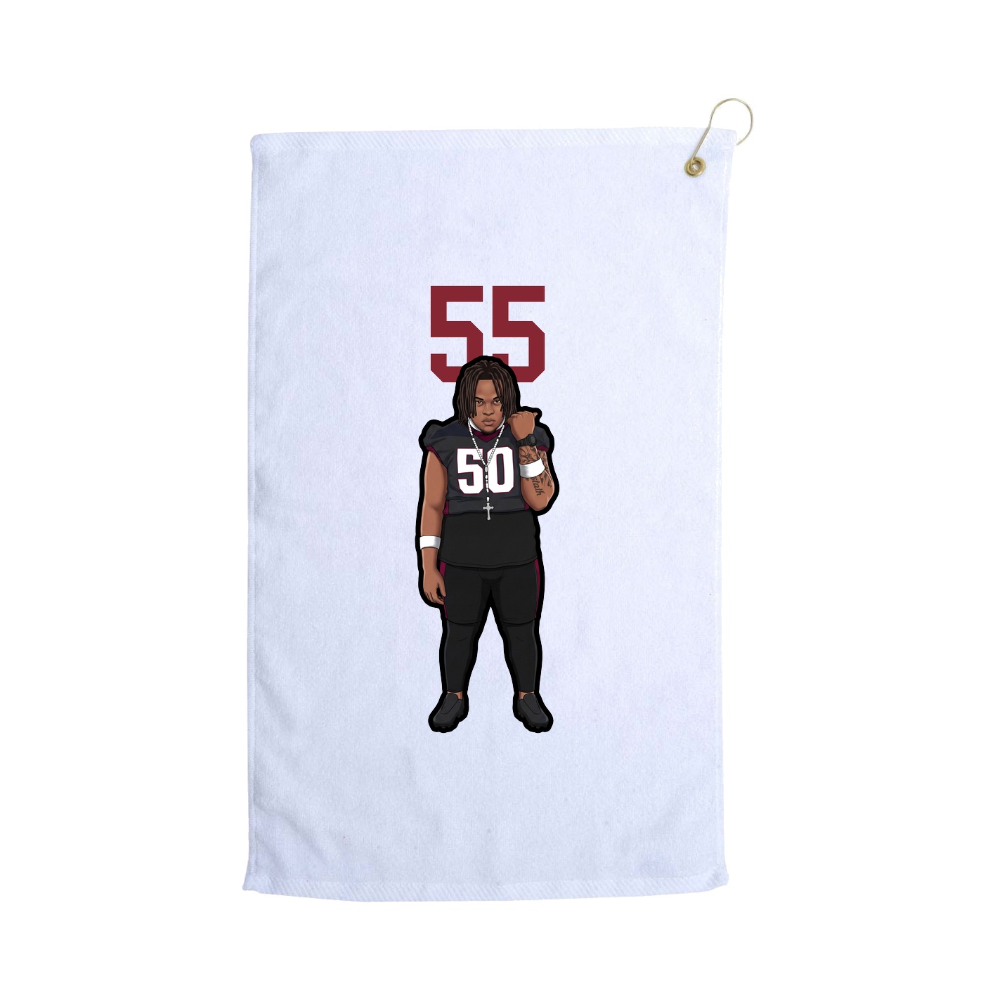 Golf Towel — Number Top in White
