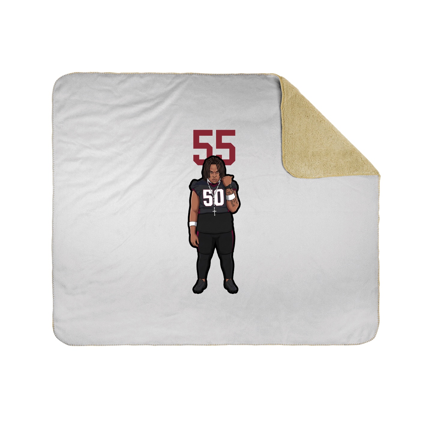 Throw Blanket — Number Top in White