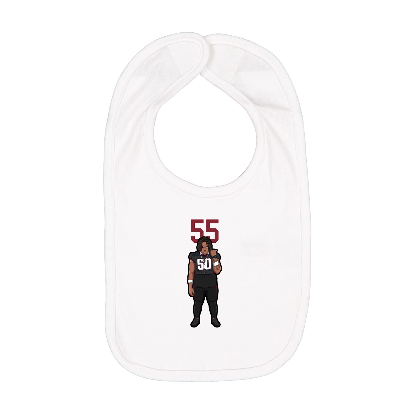Infant Bib — Number Top in White