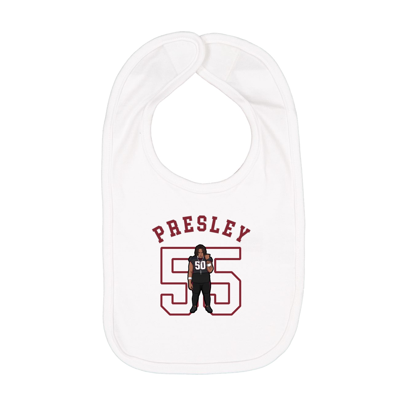 Infant Bib — Shirsey Arch in White