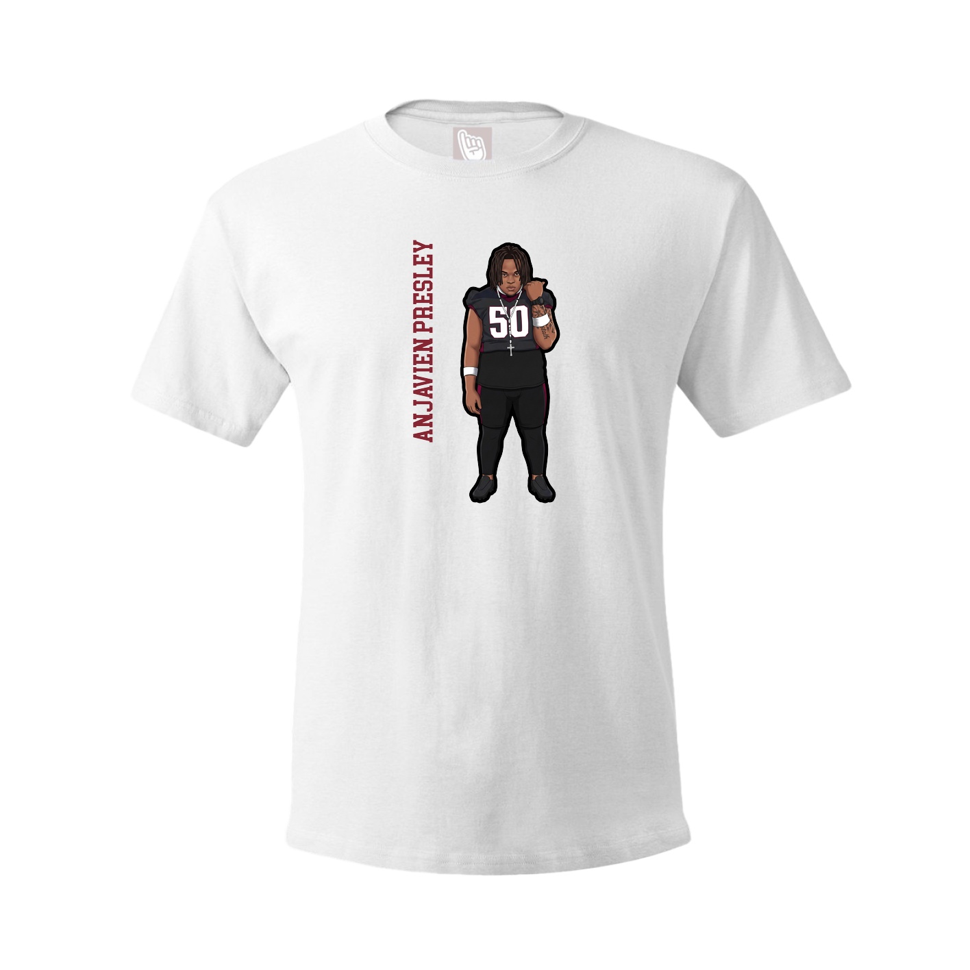 Youth Tee — Name Vertical in White