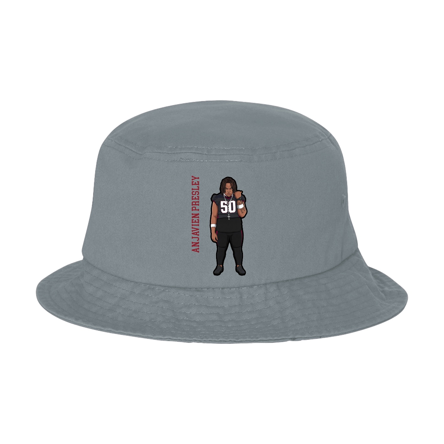 Bucket Cap — Name Vertical in Grey