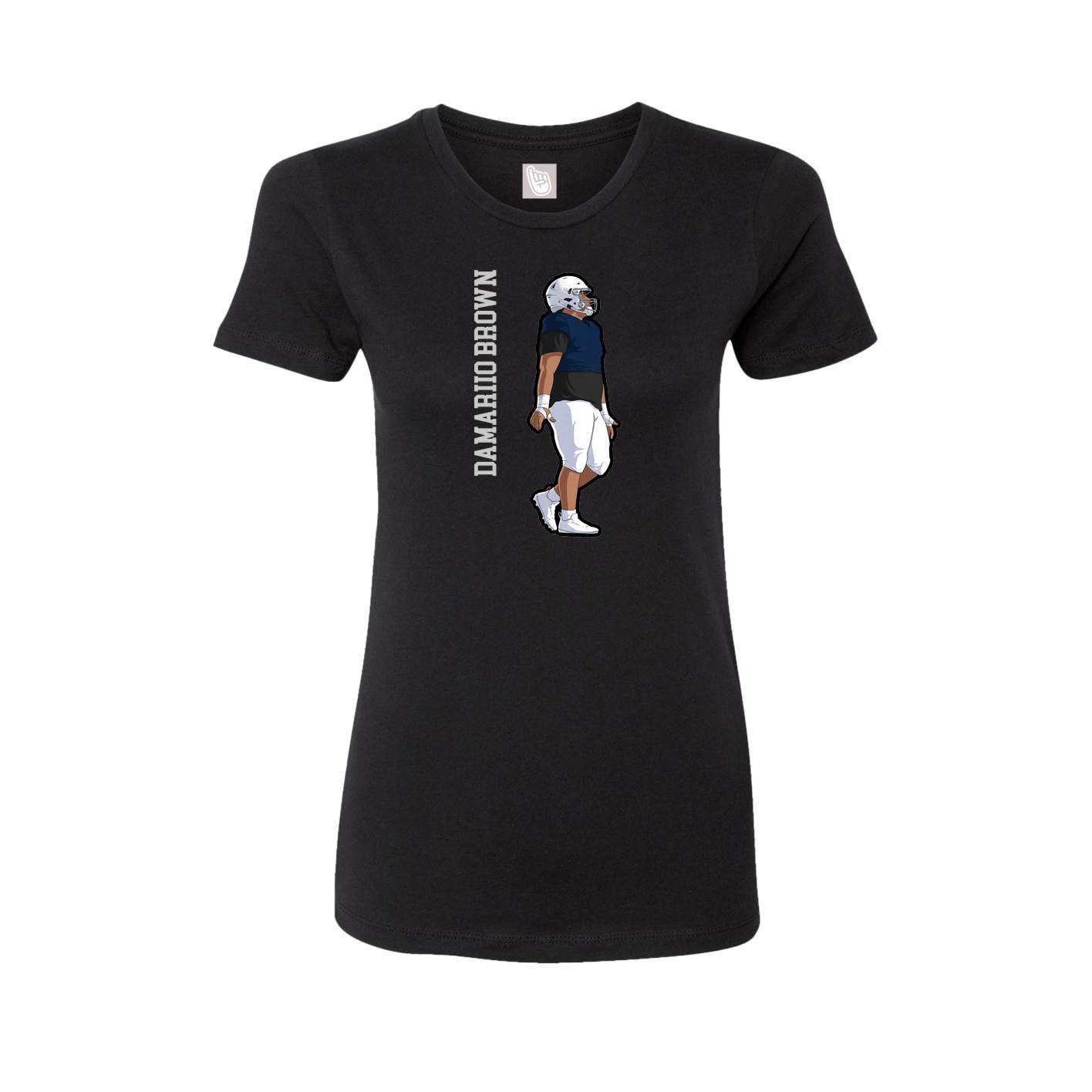 Fitted Women's Tee — Name Vertical in Black