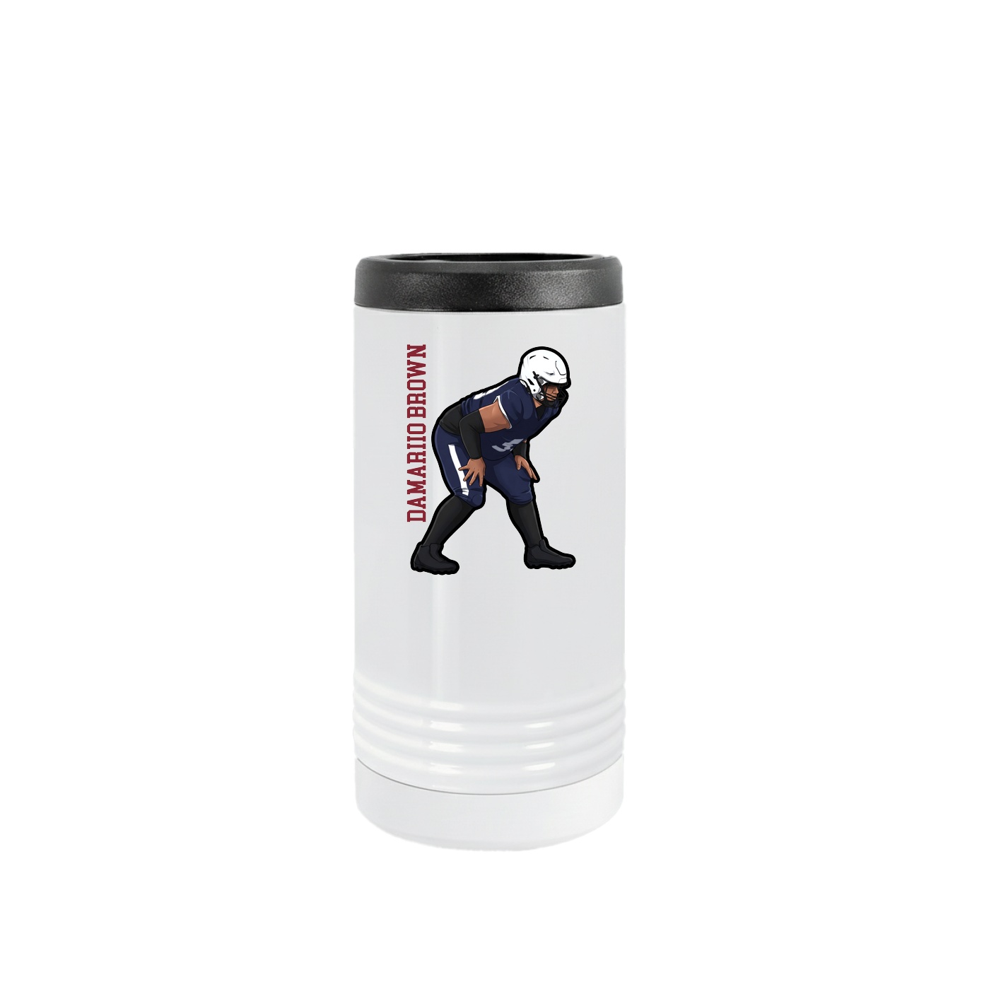 Slim Beverage Holder — Name Vertical in White