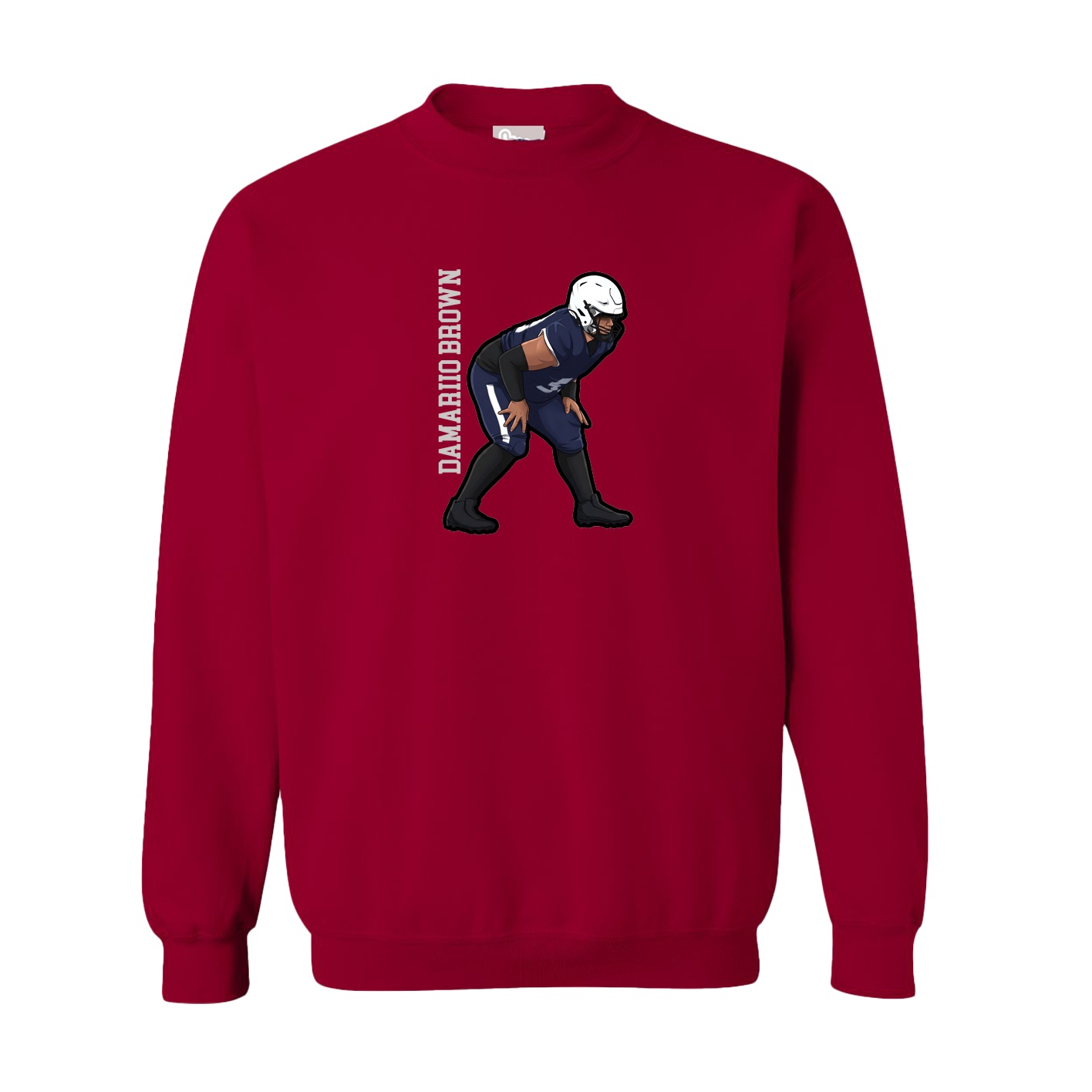 Fleece Crew — Name Vertical in Cardinal