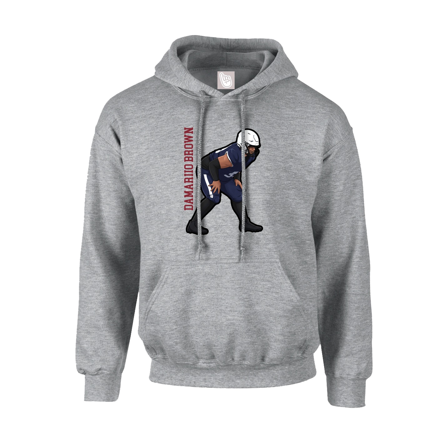 Youth Hoodie — Name Vertical in Grey