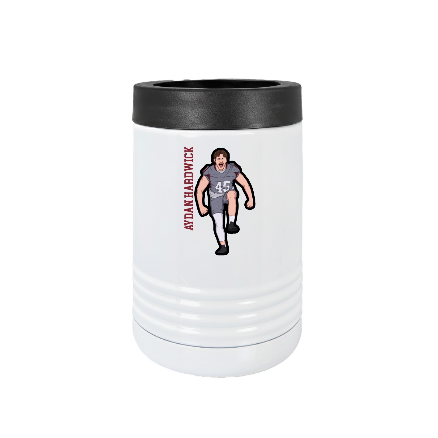 Beverage Holder — Name Vertical in White