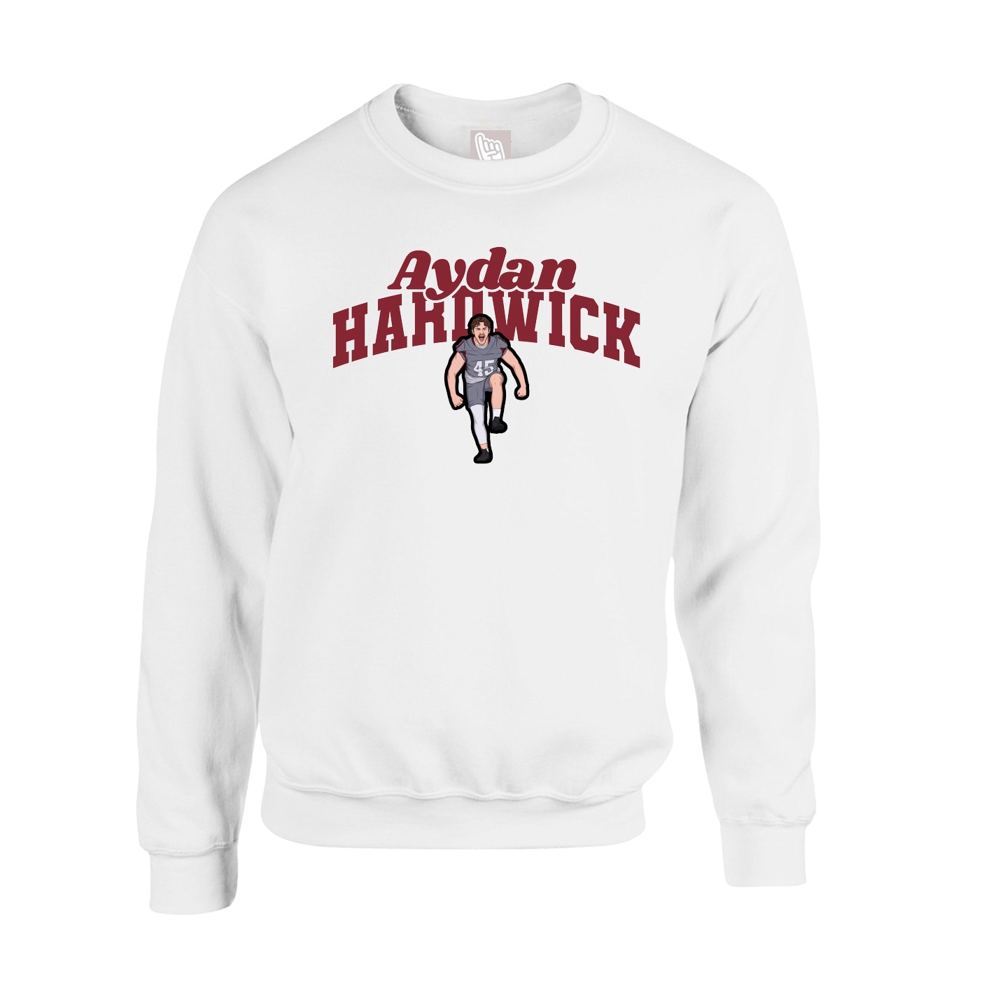 Fleece Crew — Signature Arch in White