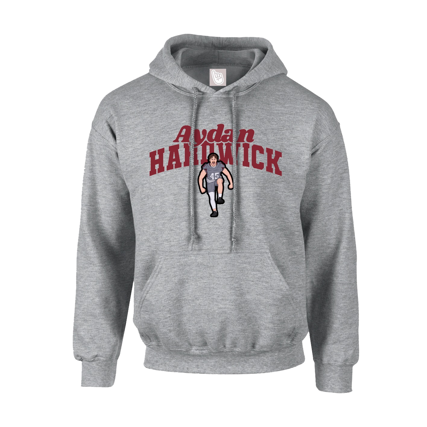 Youth Hoodie — Signature Arch in Grey