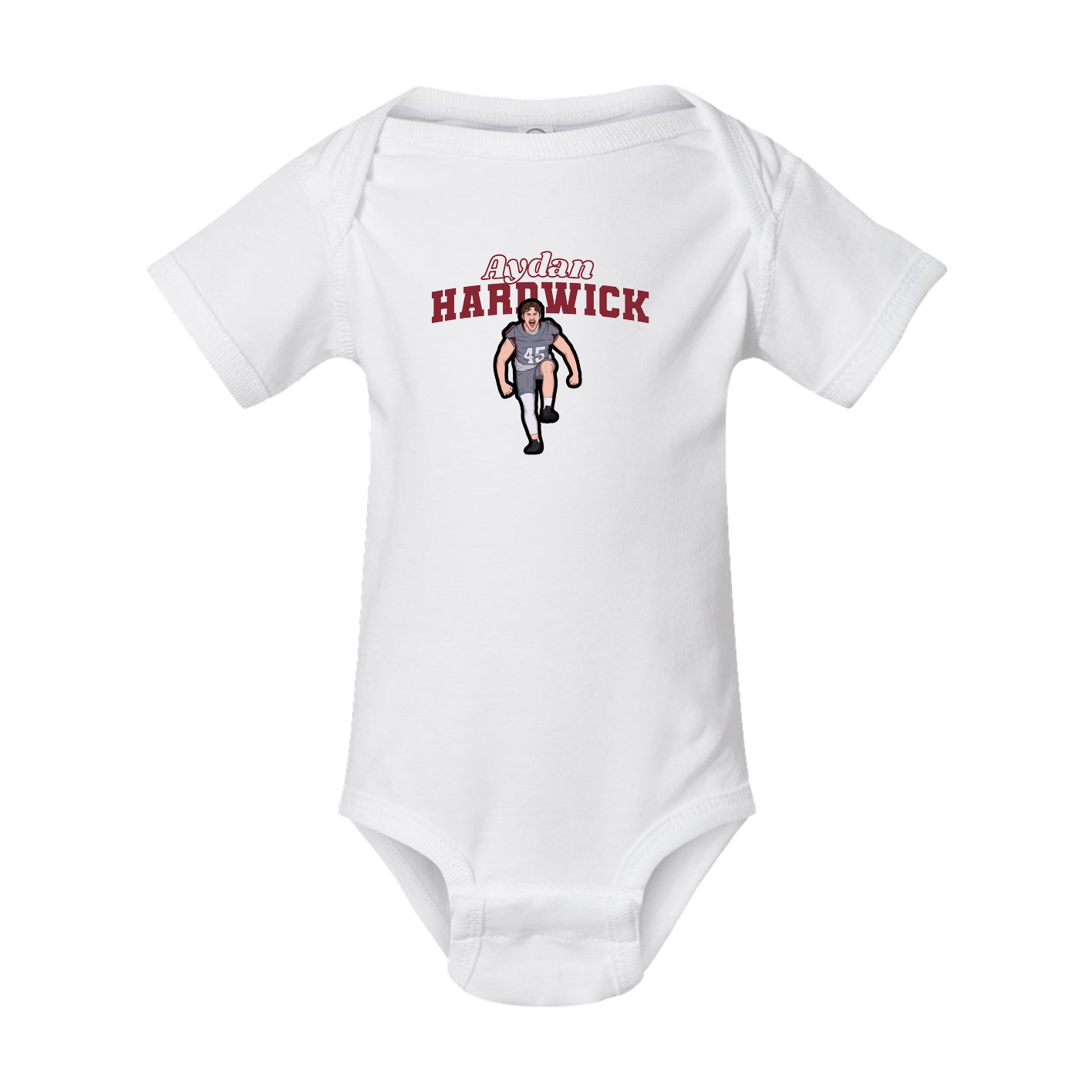 Baby Onesie — Name Arch in White