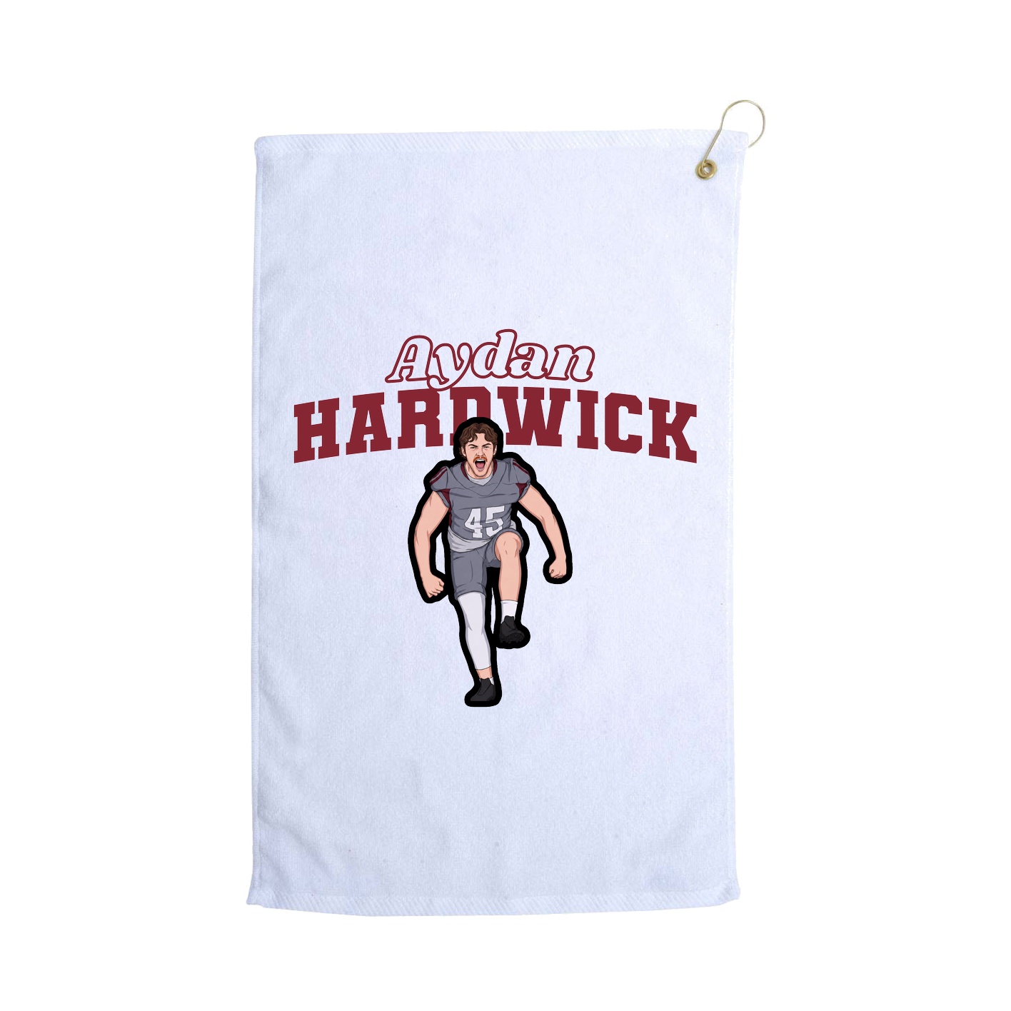 Golf Towel — Name Arch in White