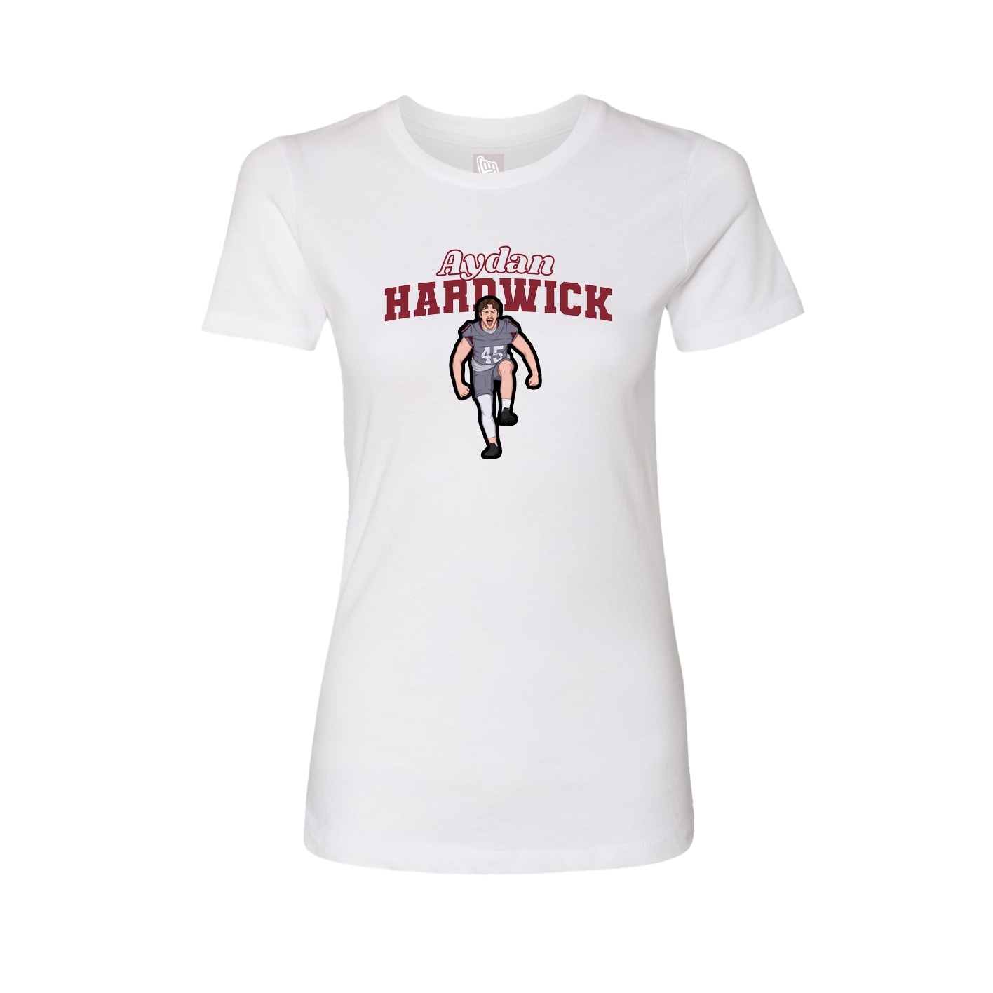 Fitted Women's Tee — Name Arch in White