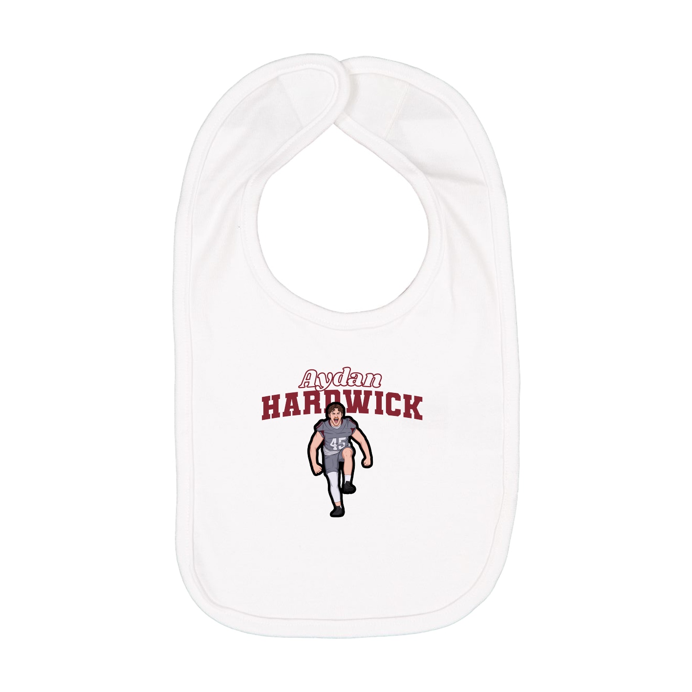 Infant Bib — Name Arch in White