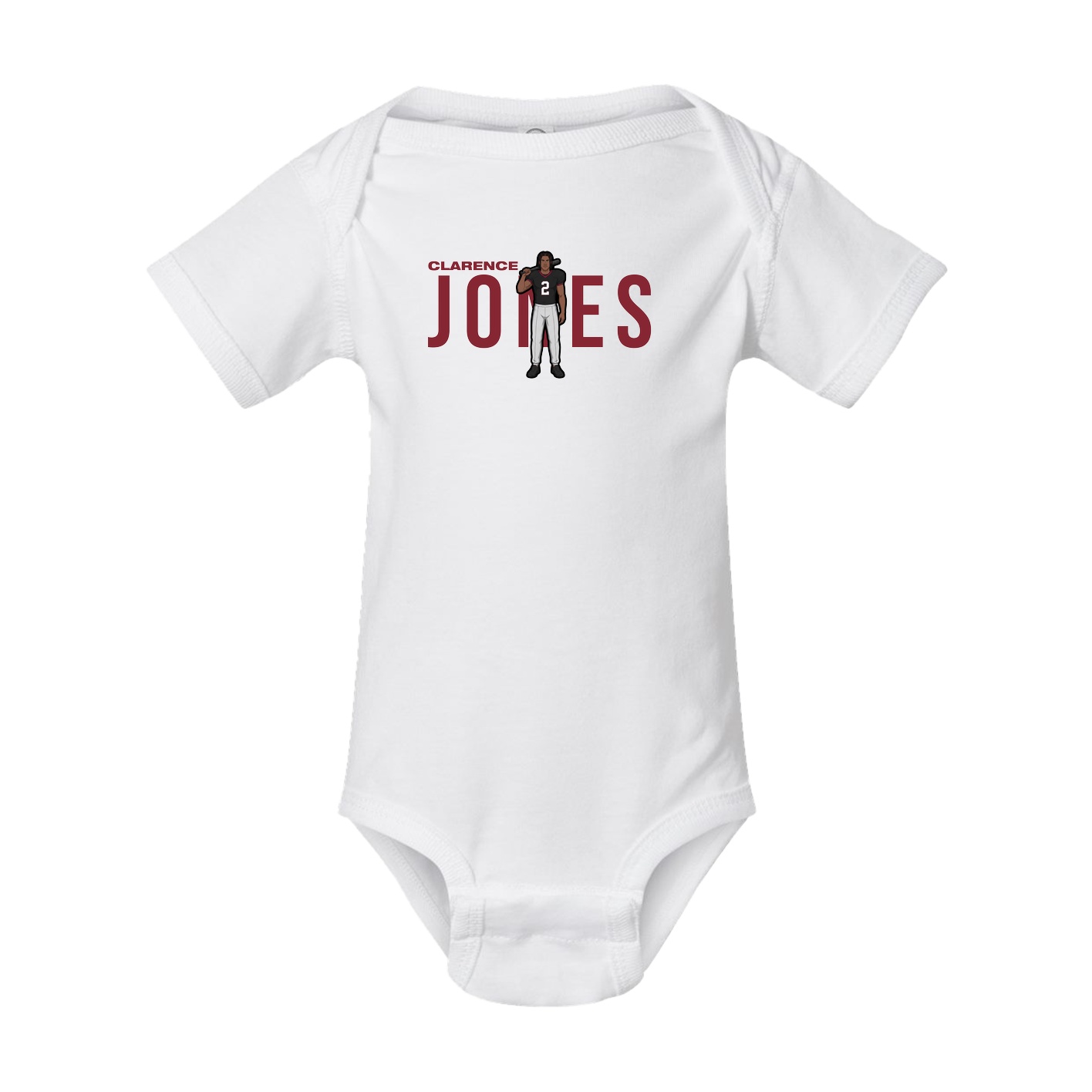 Baby Onesie — Player Name in White