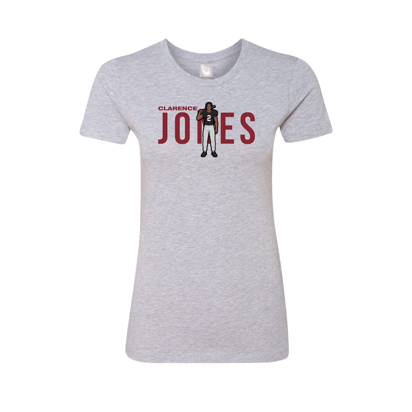 Fitted Women's Tee — Player Name in Grey