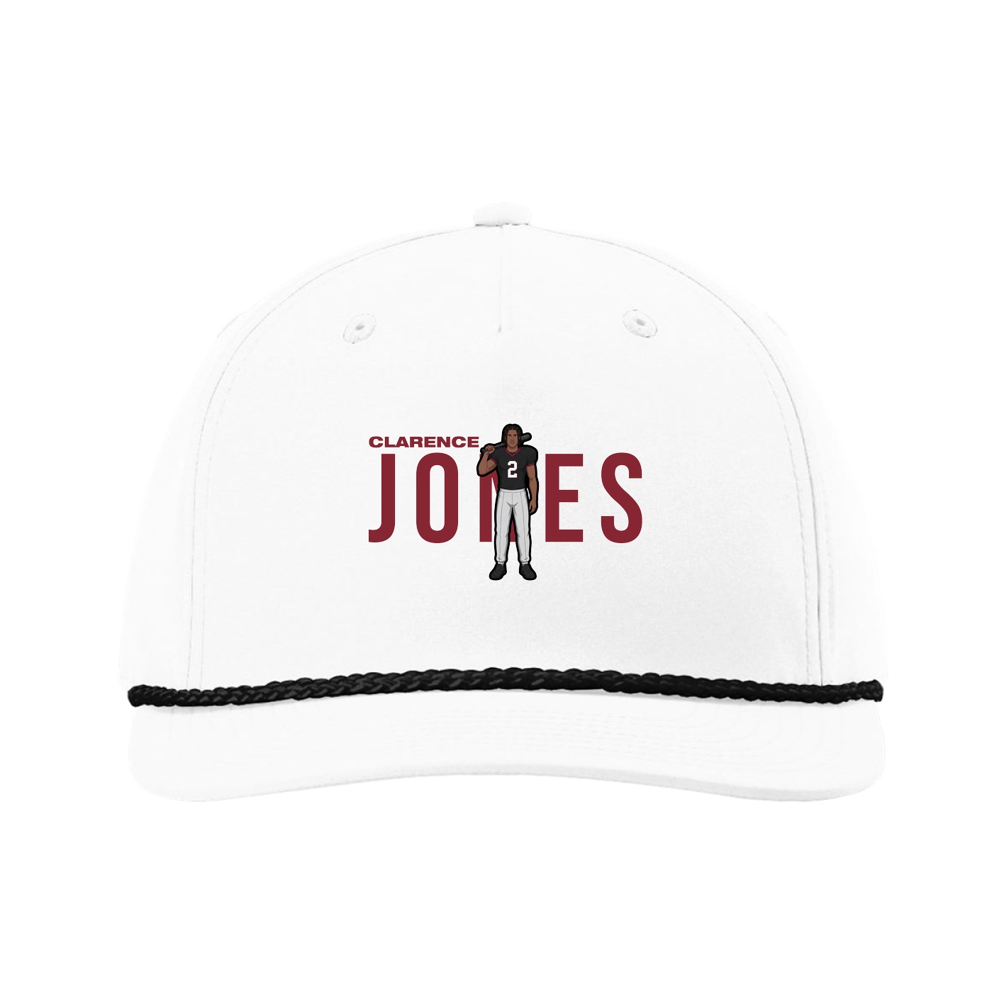 Five-Panel Classic Rope Cap — Player Name in White