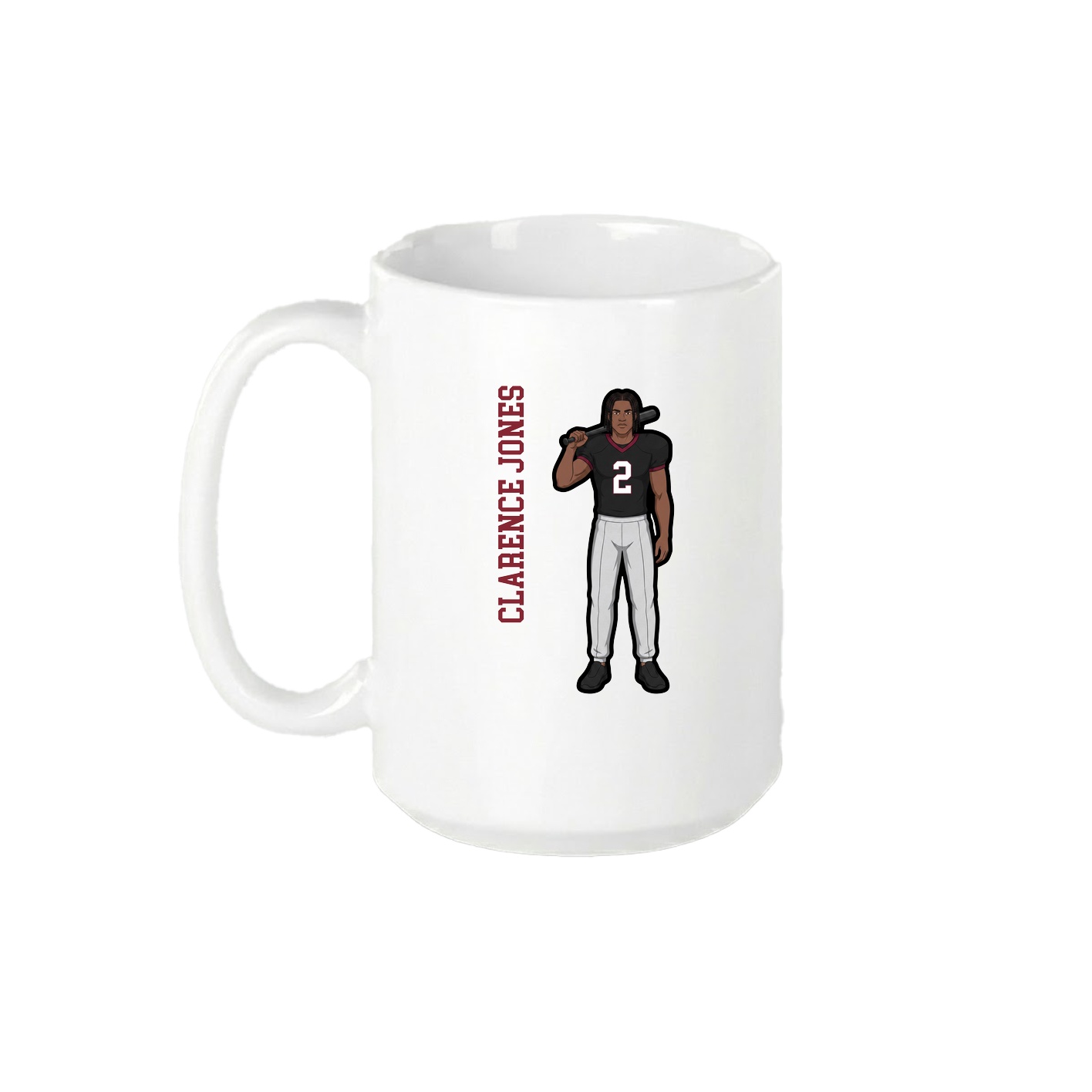 15oz Coffee Mug — Name Vertical in White