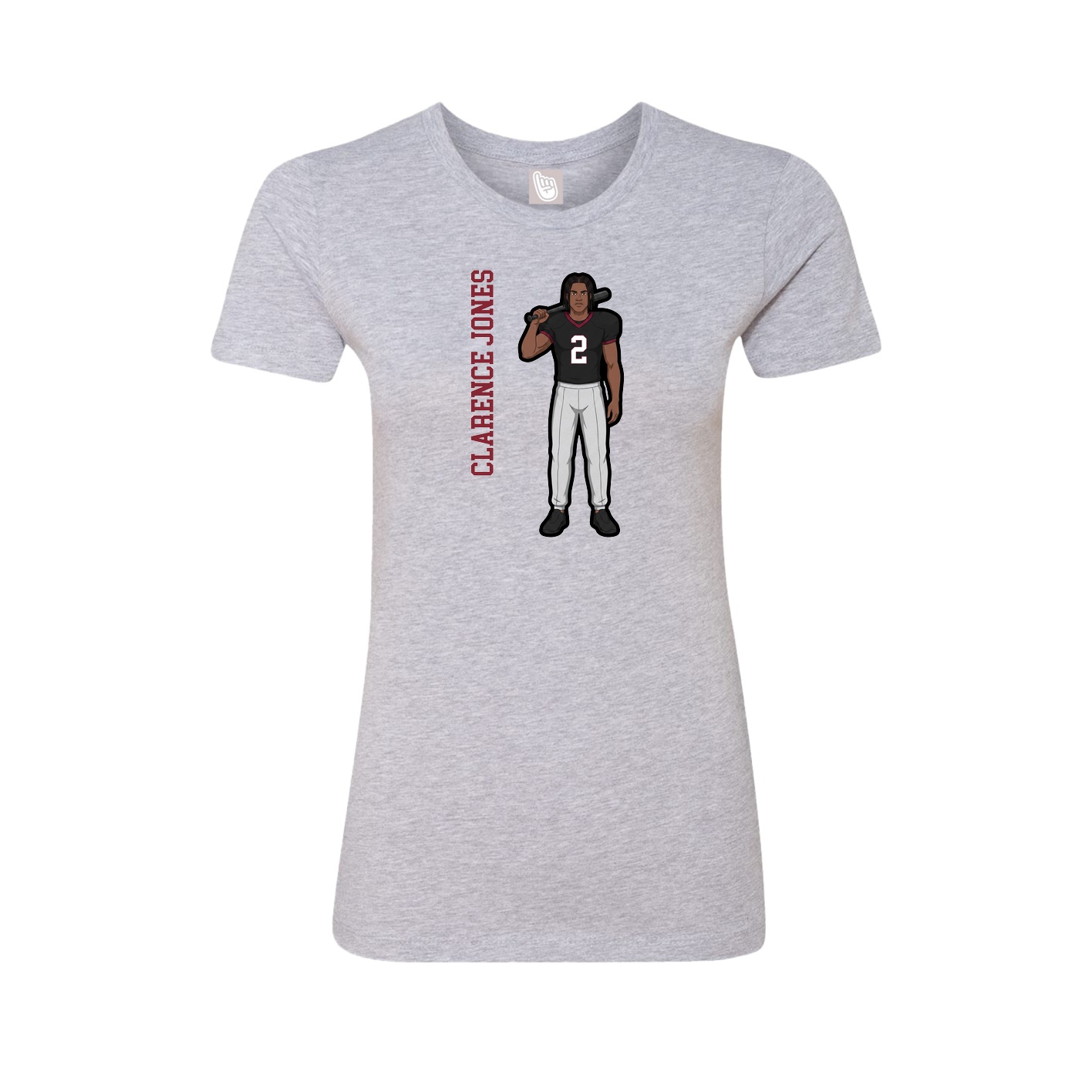 Fitted Women's Tee — Name Vertical in Grey