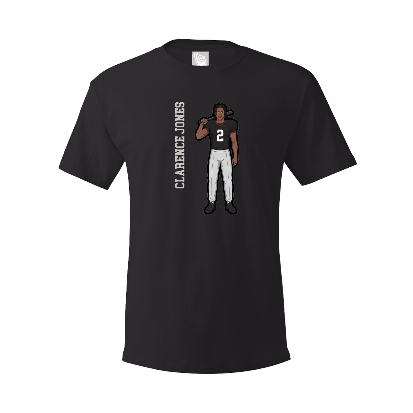 Youth Tee — Name Vertical in Black
