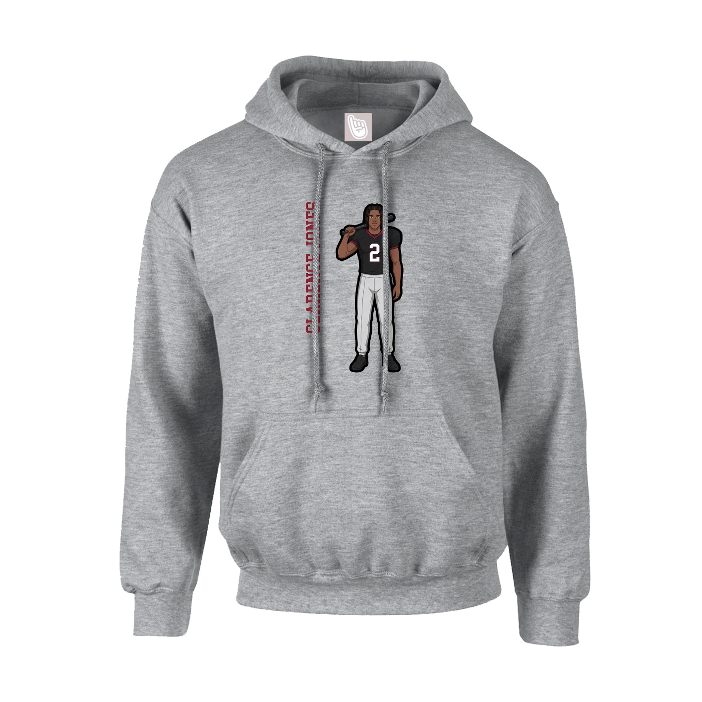 Youth Hoodie — Name Vertical in Grey