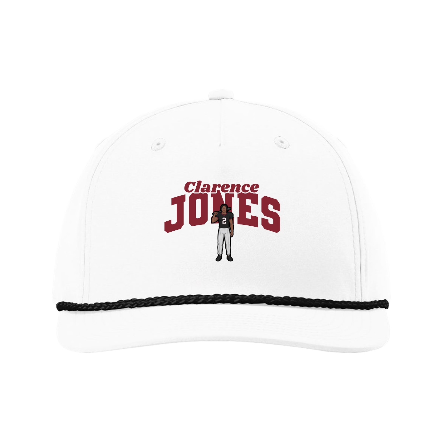 Five-Panel Classic Rope Cap — Signature Arch in White