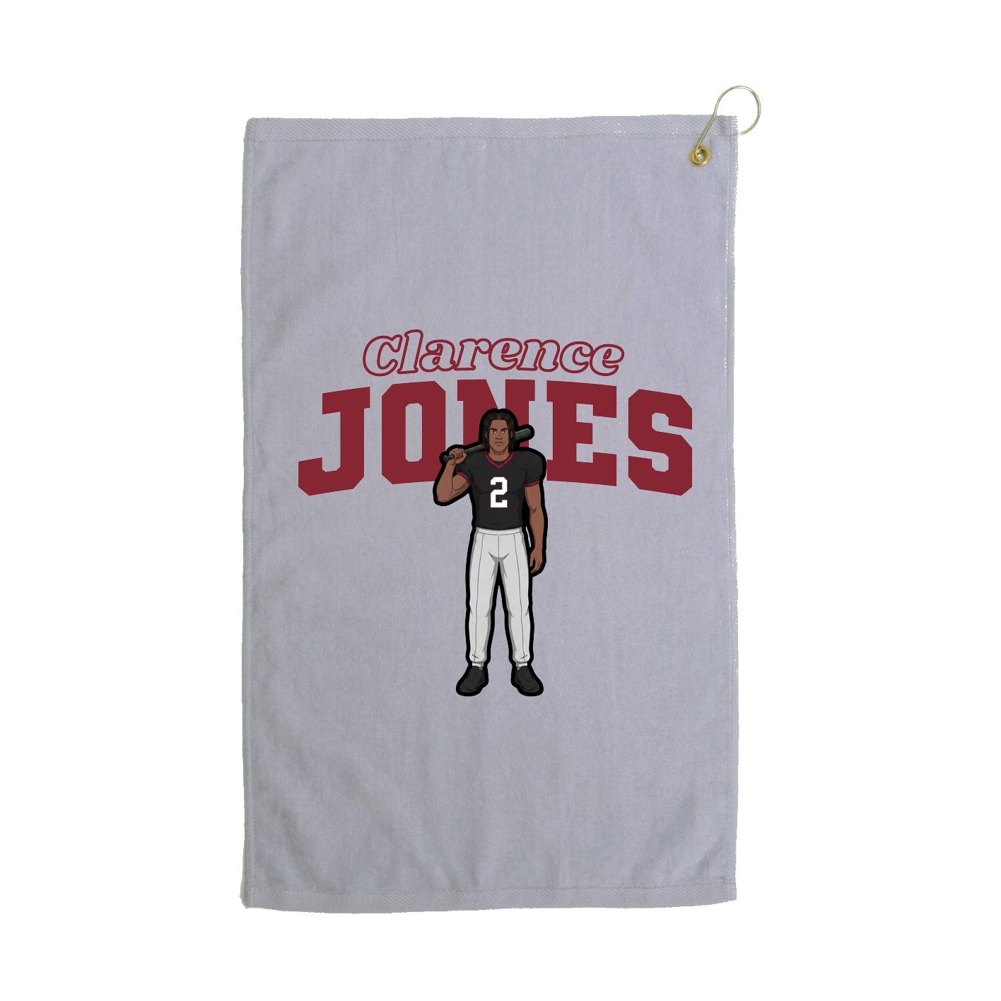Golf Towel — Name Arch in Grey