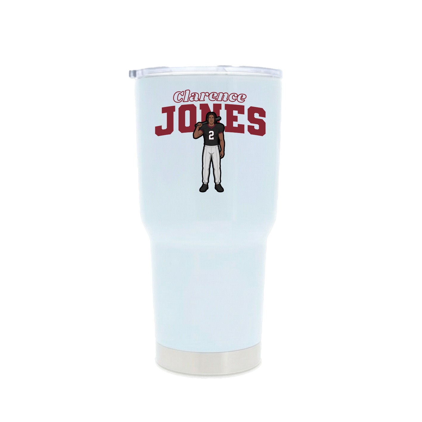 30oz Stainless Steel Tumbler — Name Arch in White