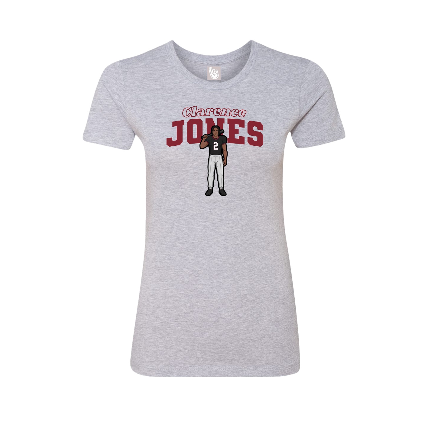 Fitted Women's Tee — Name Arch in Grey