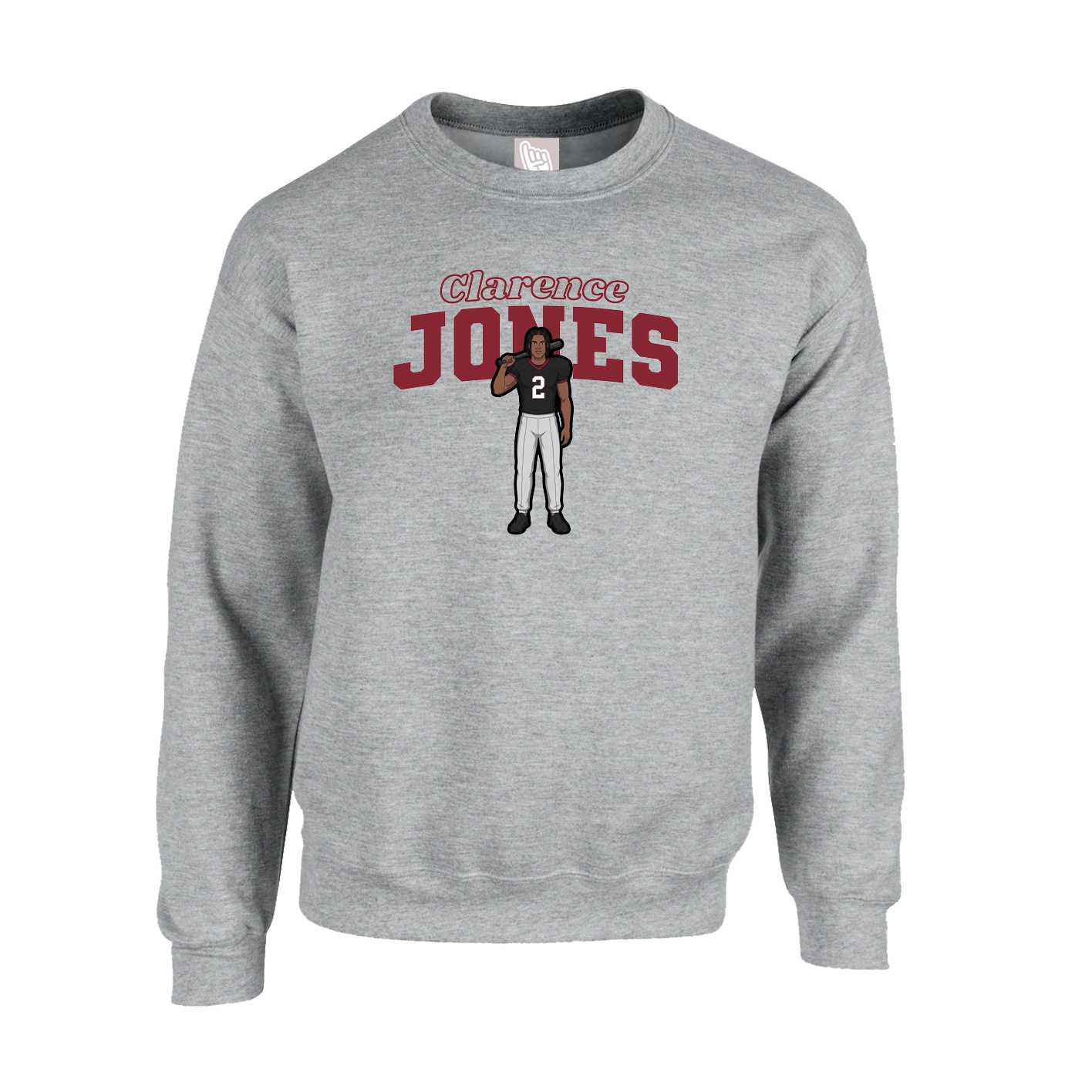 Fleece Crew — Name Arch in Grey