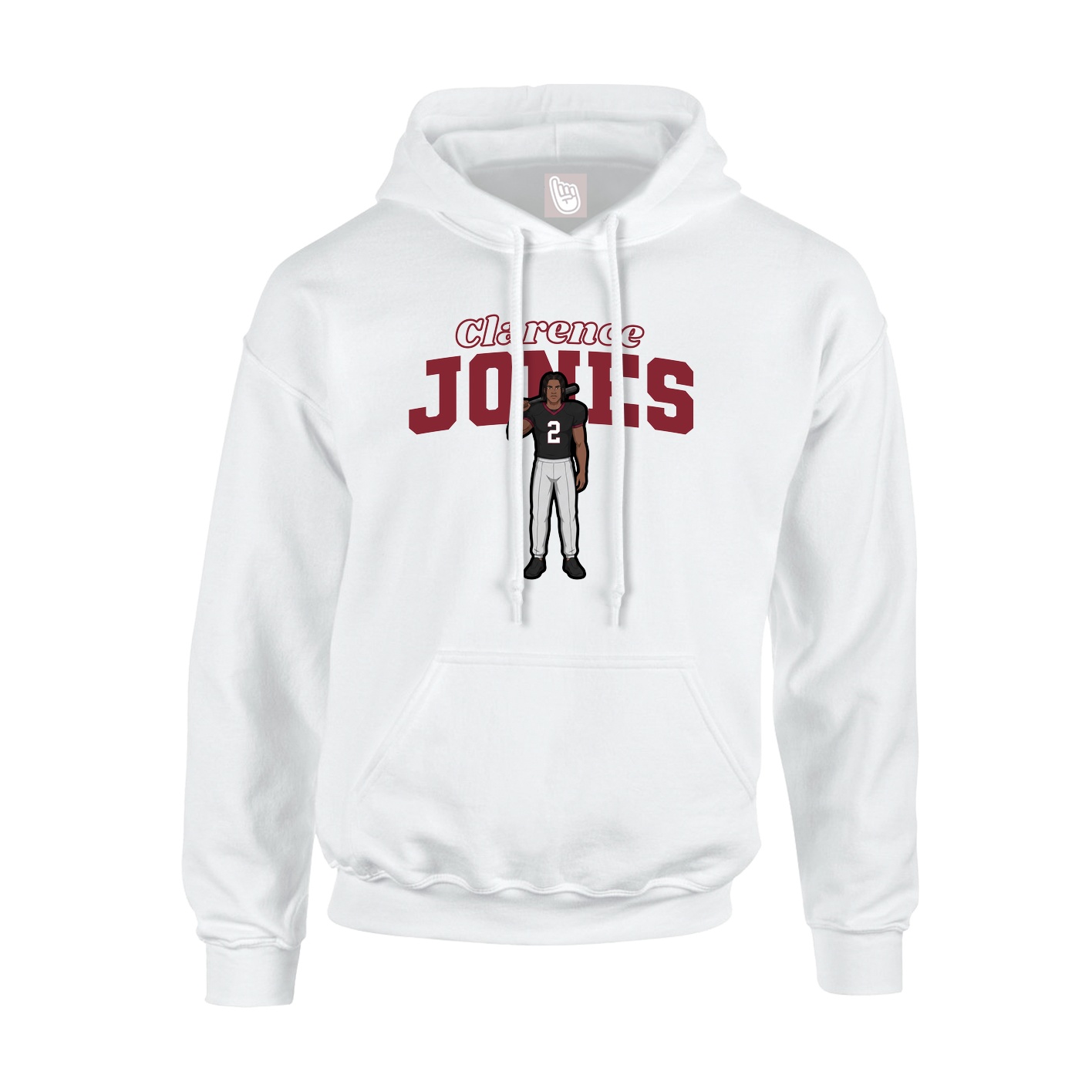 Youth Hoodie — Name Arch in White
