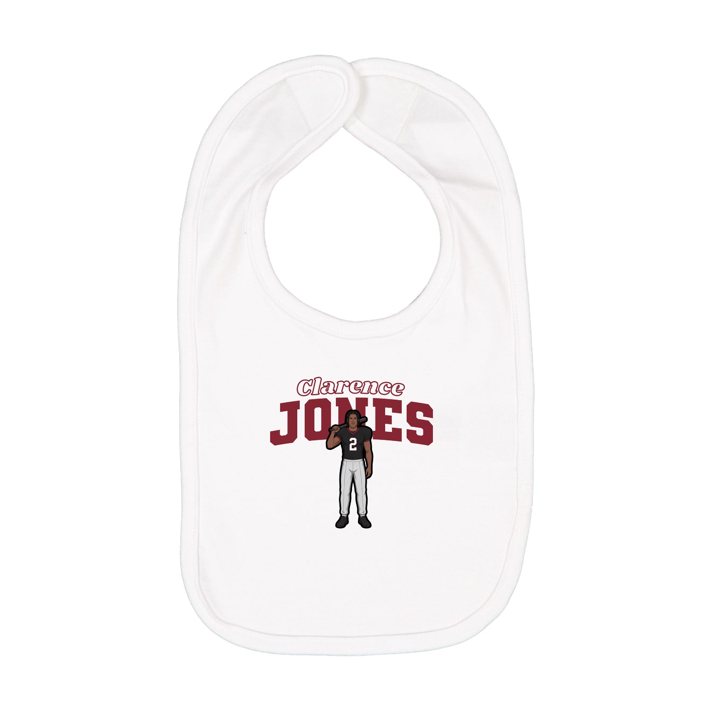 Infant Bib — Name Arch in White