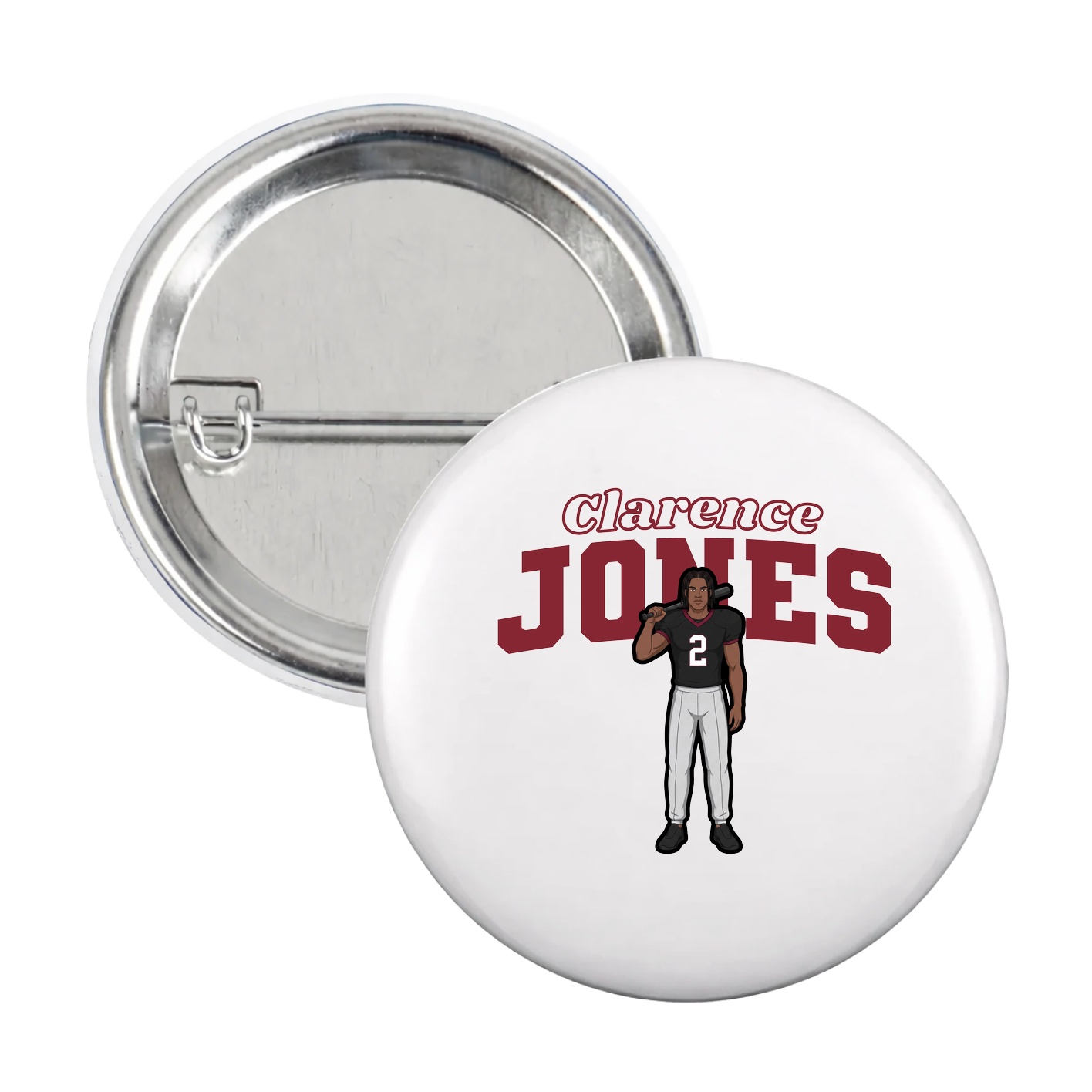 Game Day Button — Name Arch in White