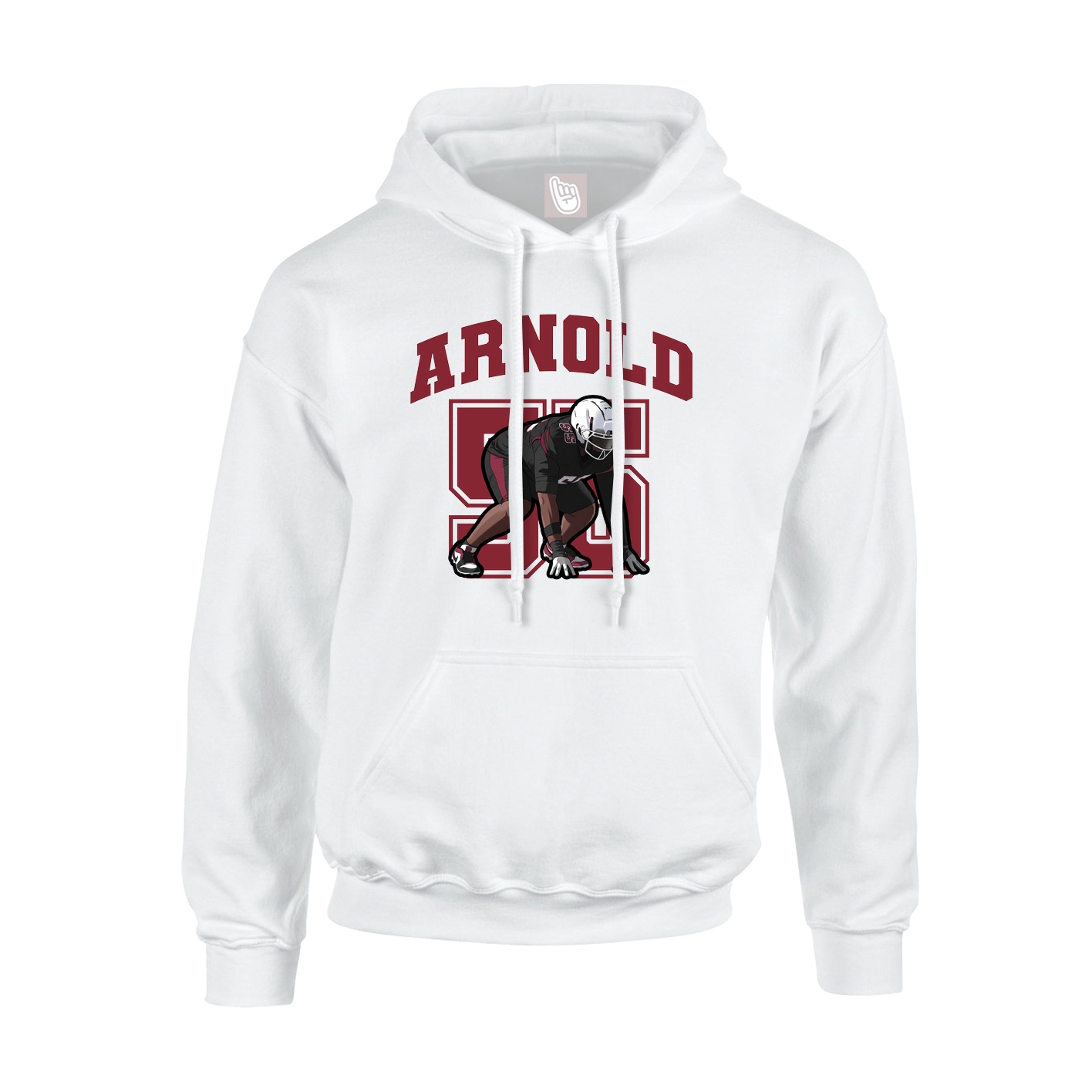 Hoodie — Number in White