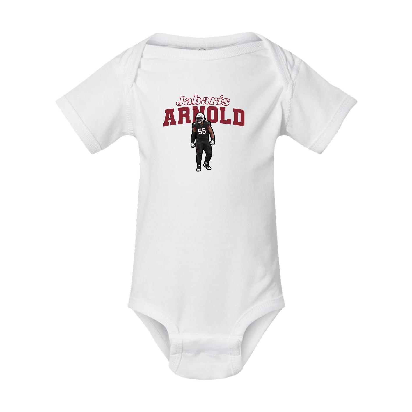 Baby Onesie — Name Arch in White