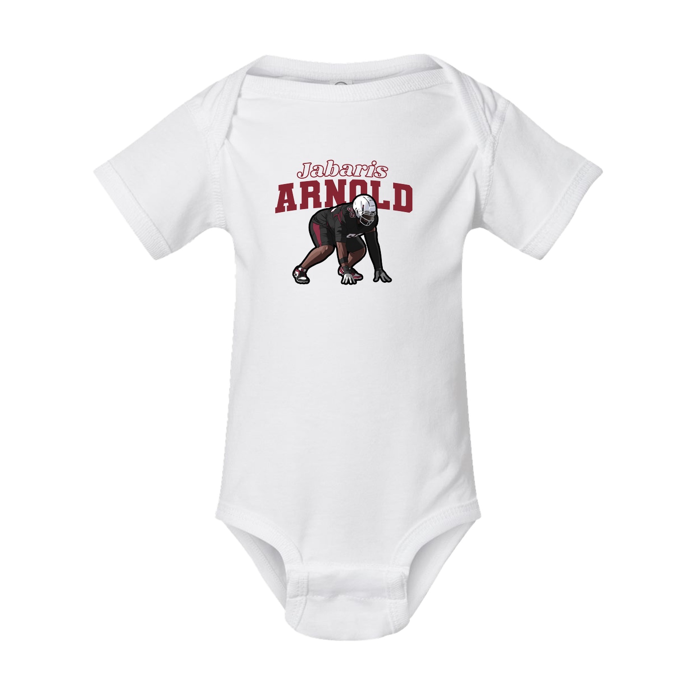 Baby Onesie — Name Arch in White