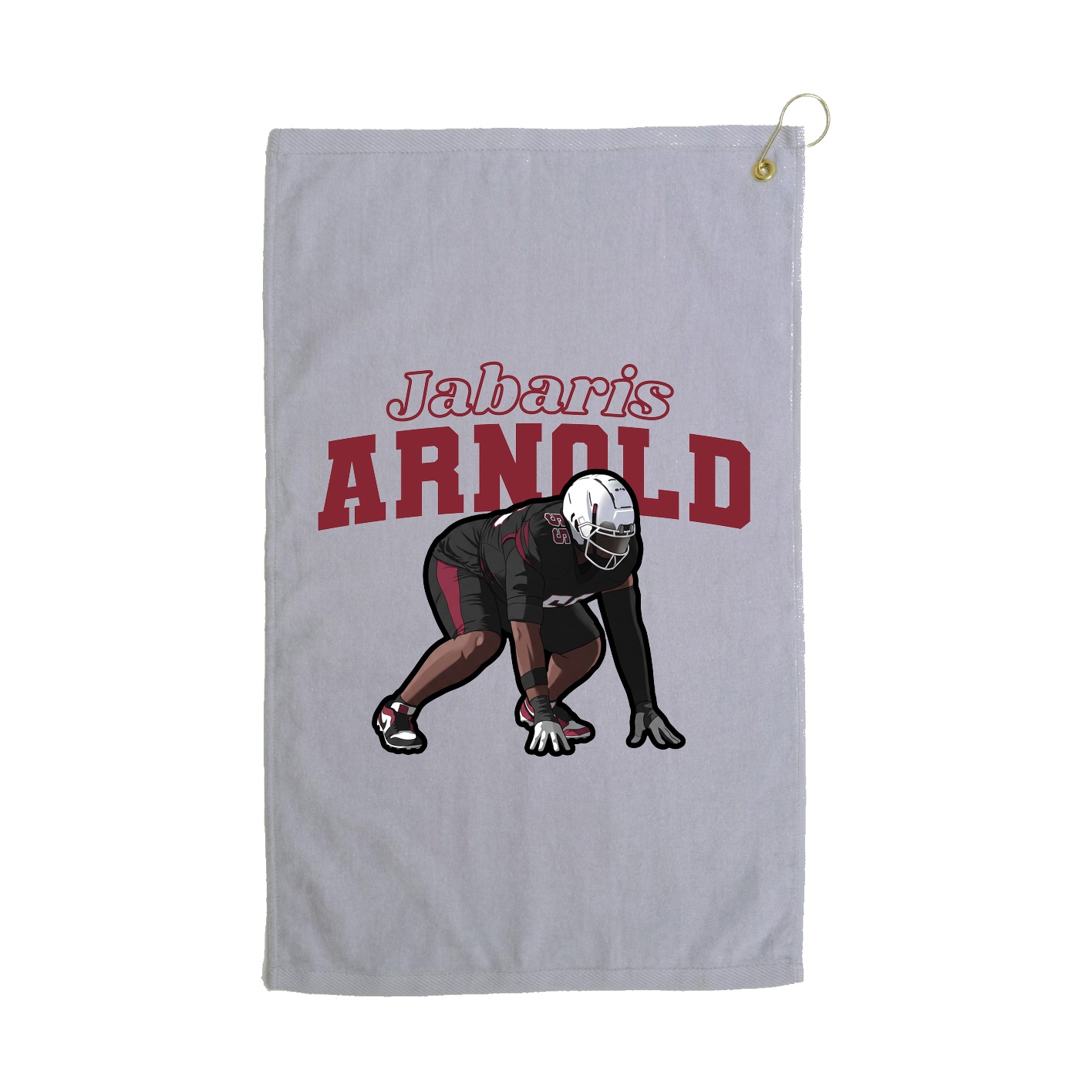Golf Towel — Name Arch in Grey