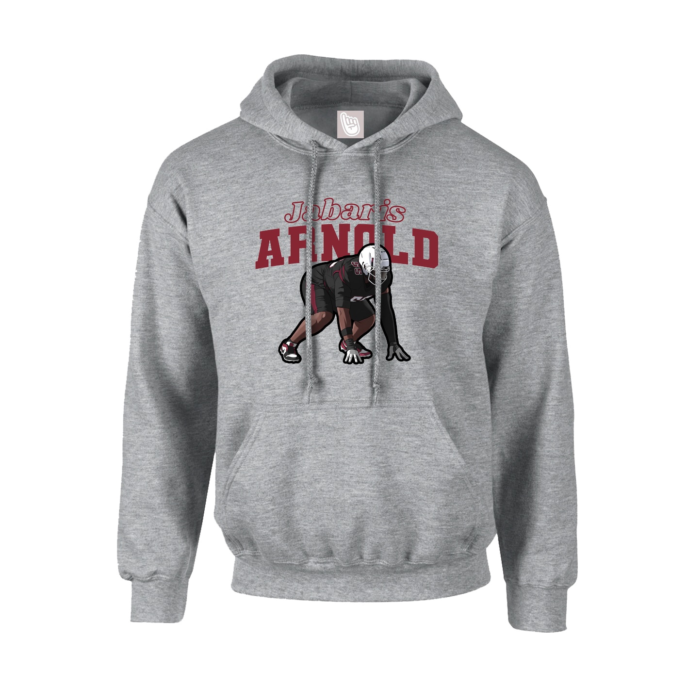 Youth Hoodie — Name Arch in Grey