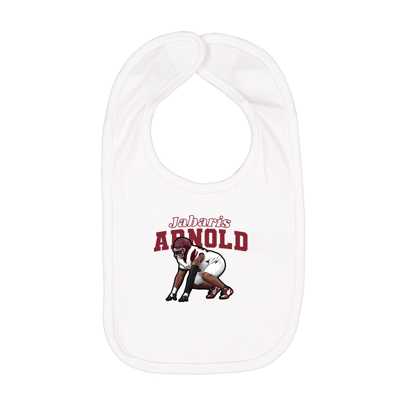 Infant Bib — Name Arch in White
