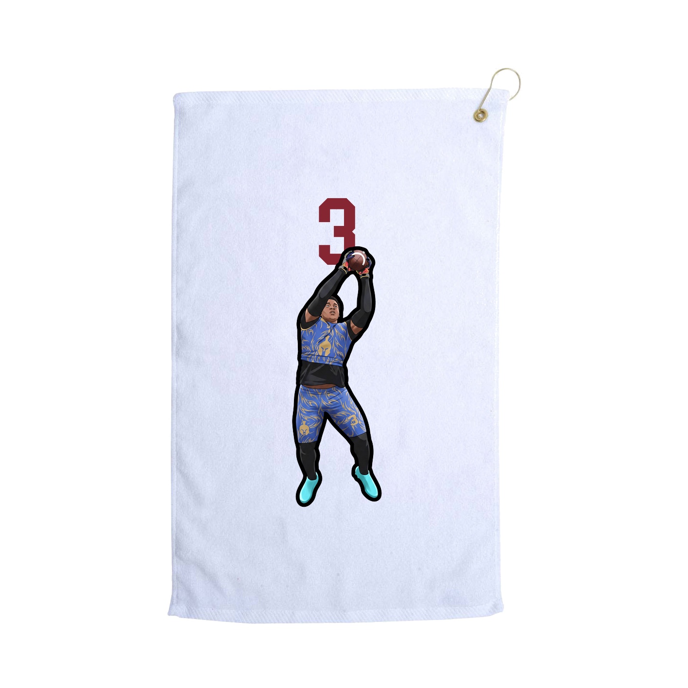Golf Towel — Number Top in White