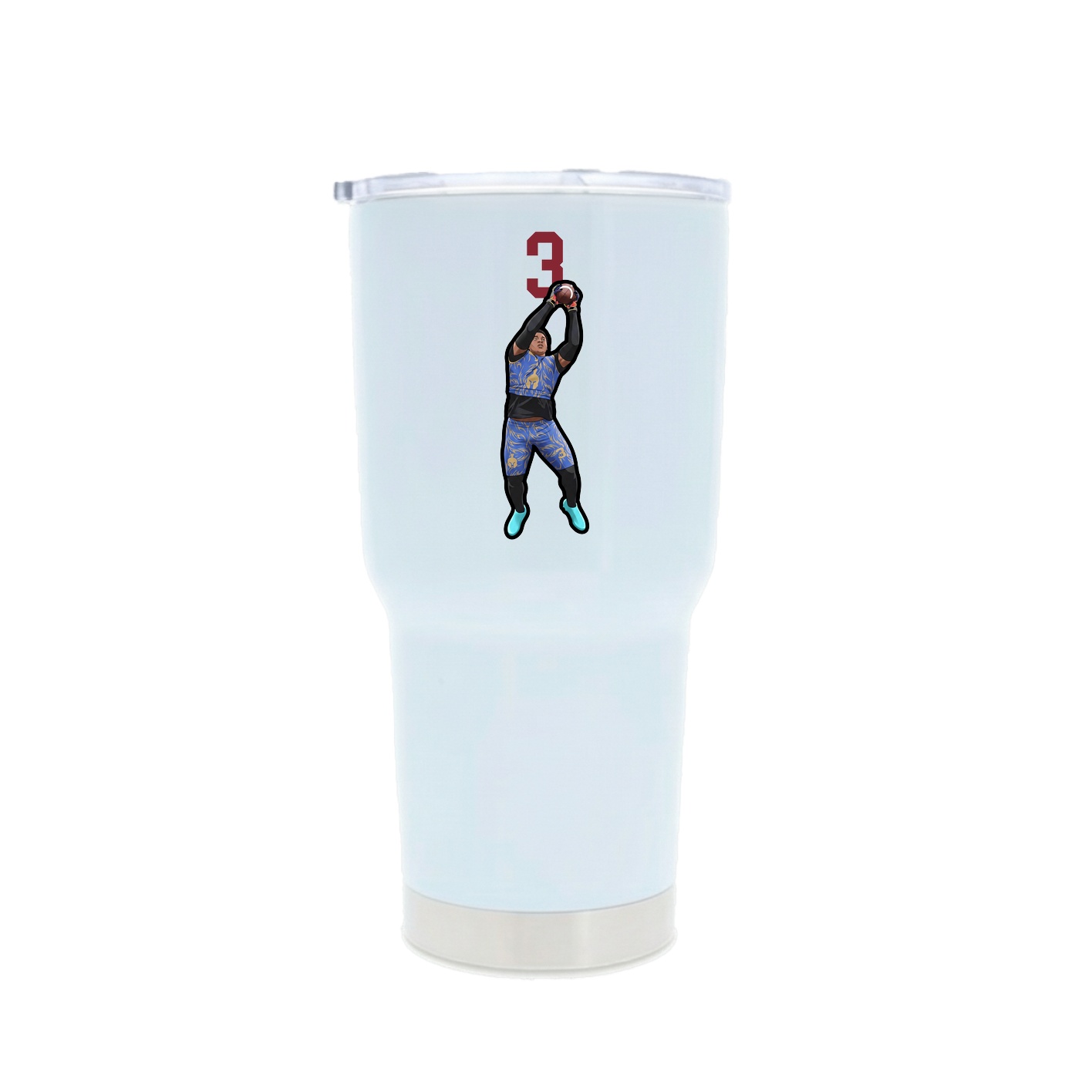 30oz Stainless Steel Tumbler — Number Top in White