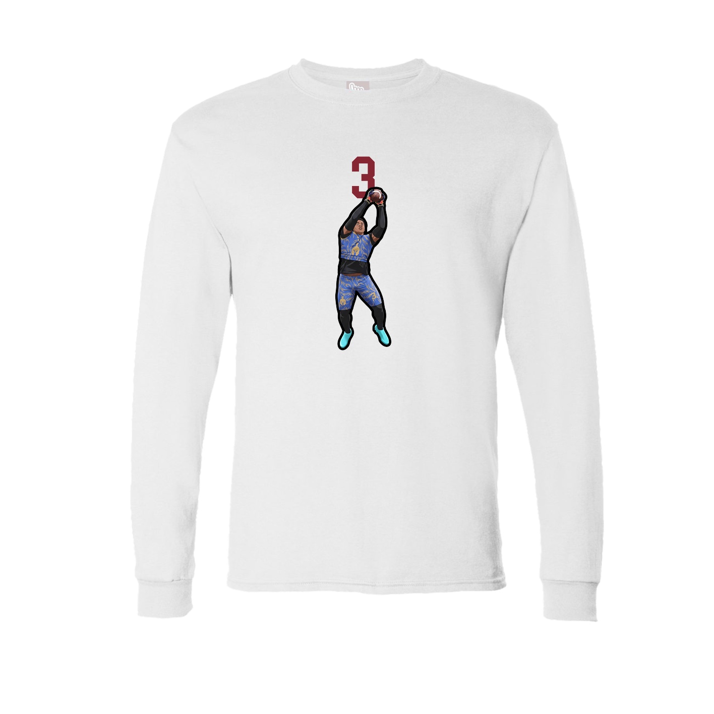 Long Sleeve Tee — Number Top in White